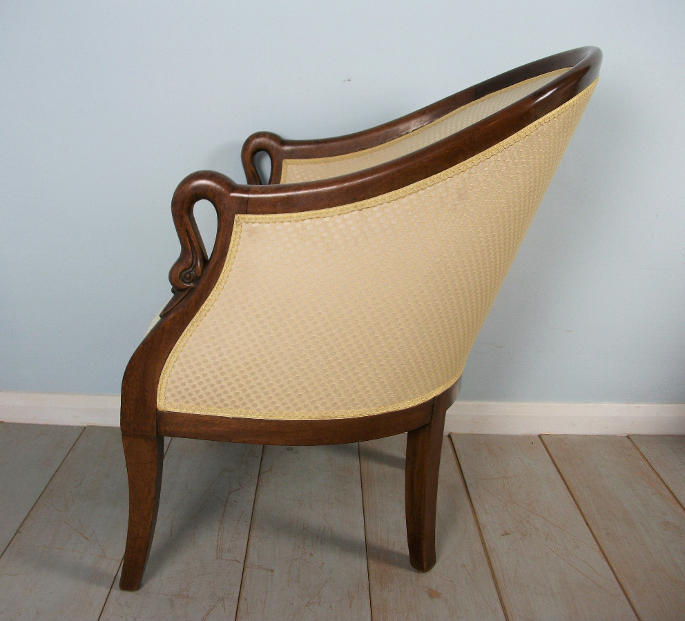 Fine Pair of Empire Swan Tub Chairs